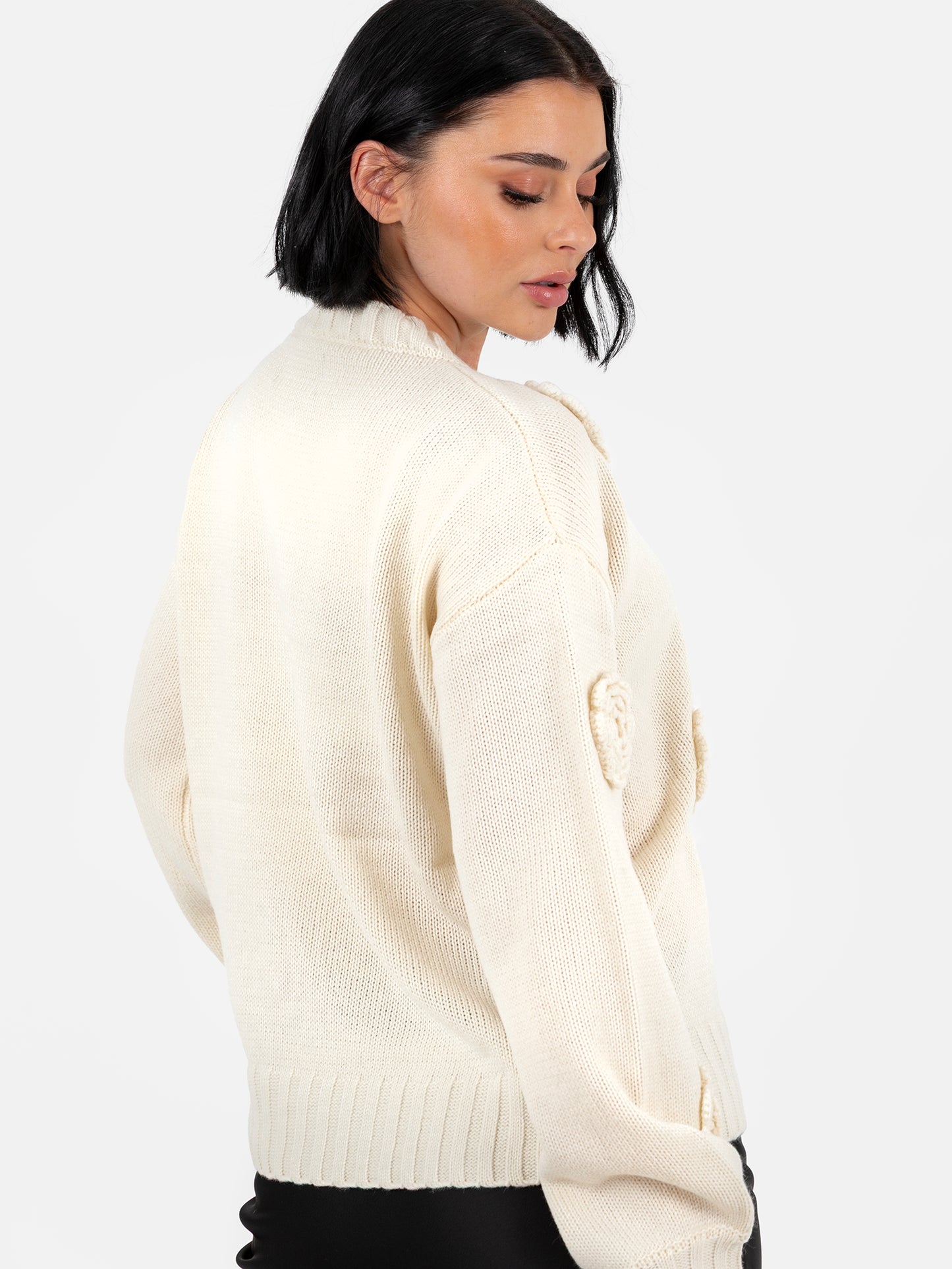 Lovedrobe Cream Floral Applique Jumper