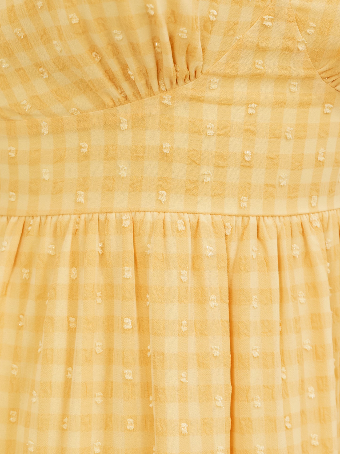 Lovedrobe Yellow Gingham V Neck Midaxi Dress