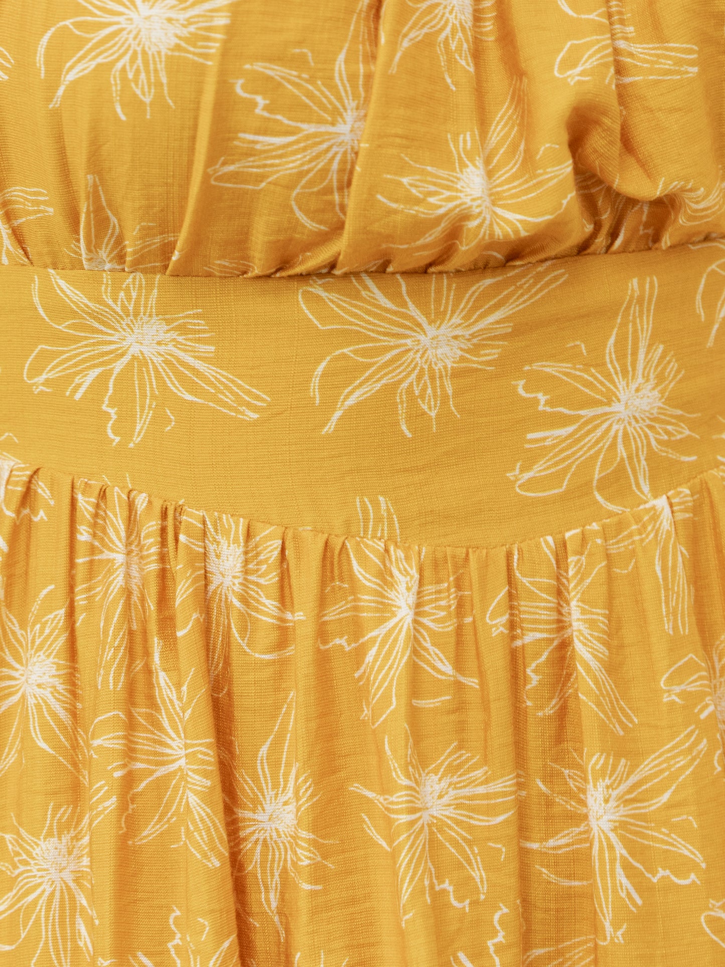 Lovedrobe Yellow Floral Elasticated Square Neck Mini Dress