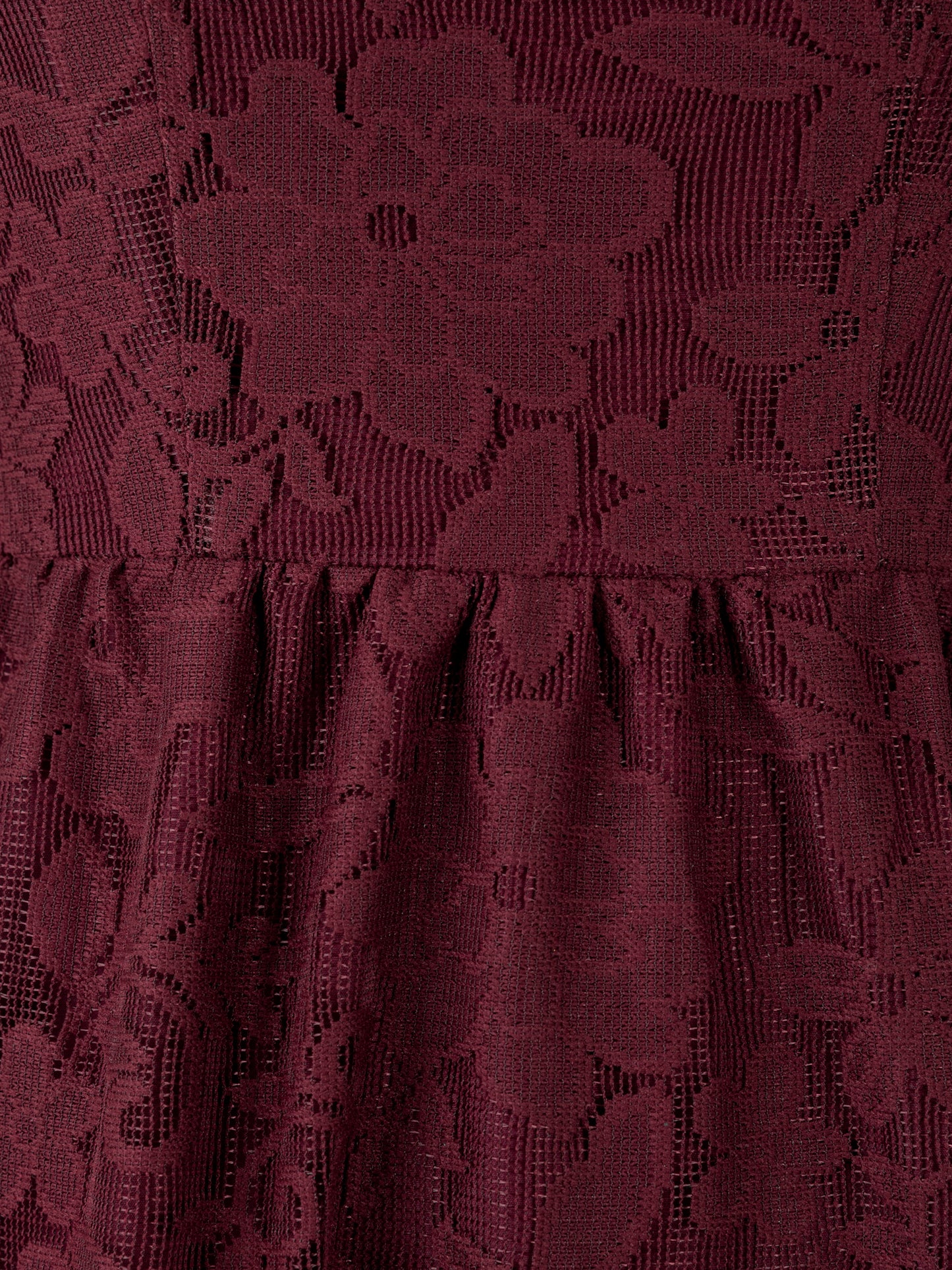 Lovedrobe Berry Floral Mesh Lace Square Neck Midaxi Dress