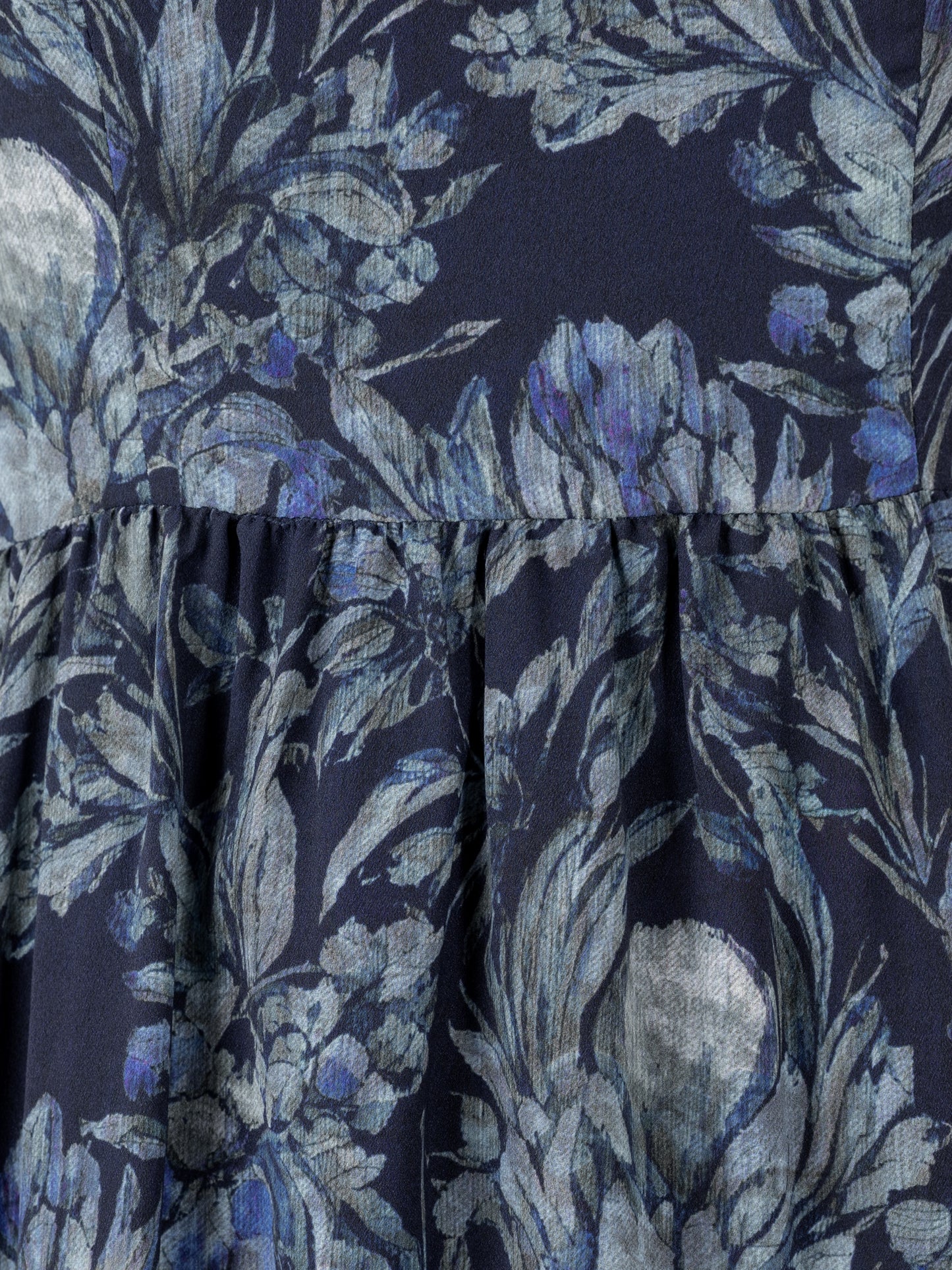 Lovedrobe Blue Floral Print Puff Sleeve Square Neck Midaxi Dress
