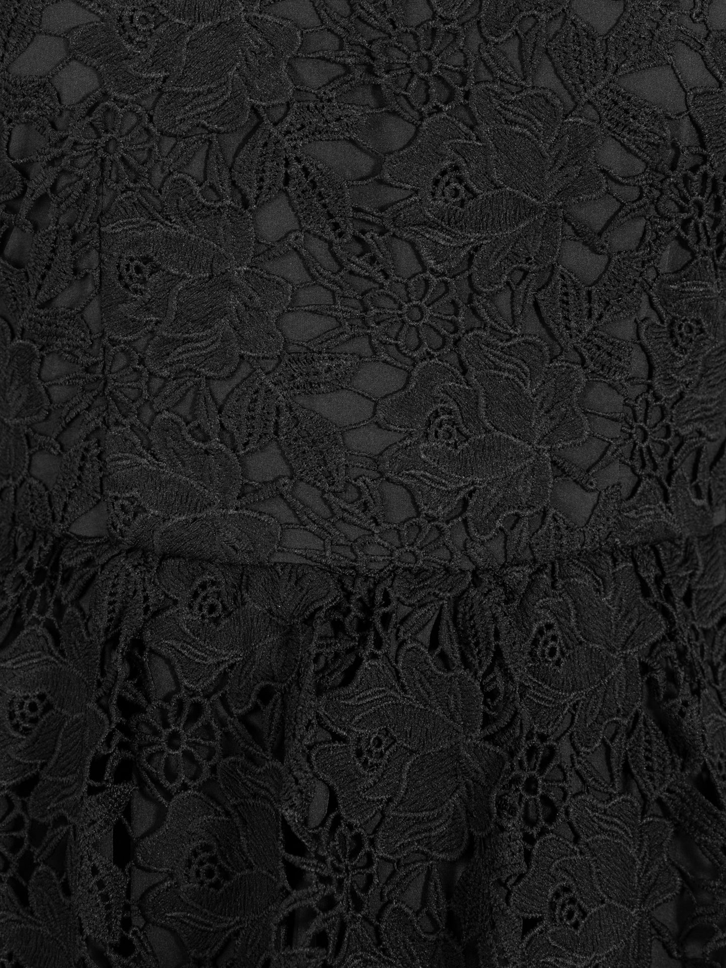 Lovedrobe Black Floral Lace Puff Sleeve Midaxi Dress