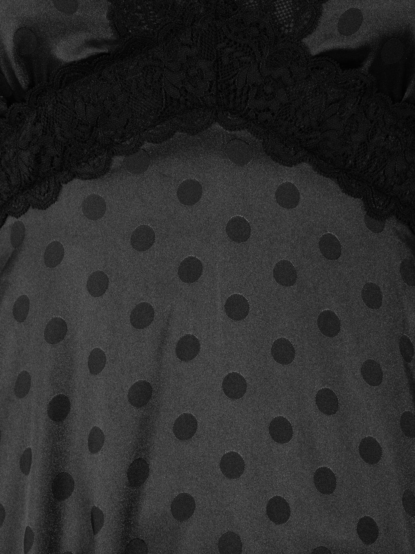 Lovedrobe Black Polka Dot V Neck Midaxi Dress with Lace Trim