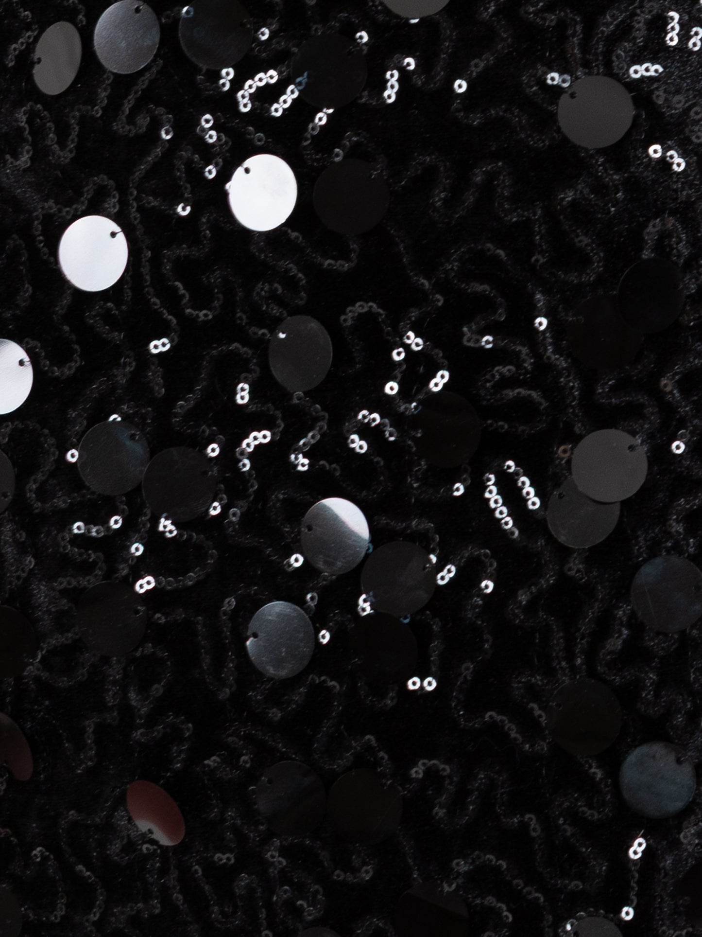 Lovedrobe Black Sequin & Velvet Trim Mini Wrap Dress