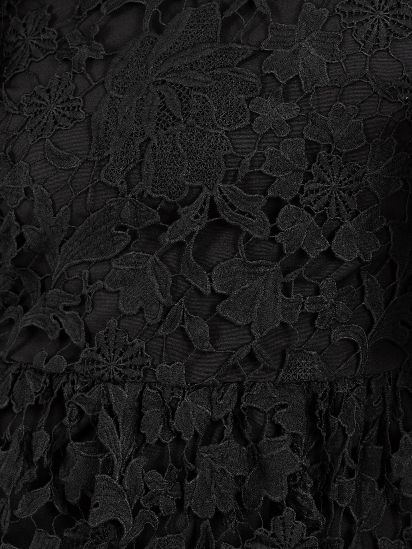 Lovedrobe Black Floral Lace Bell Sleeve Peplum Top