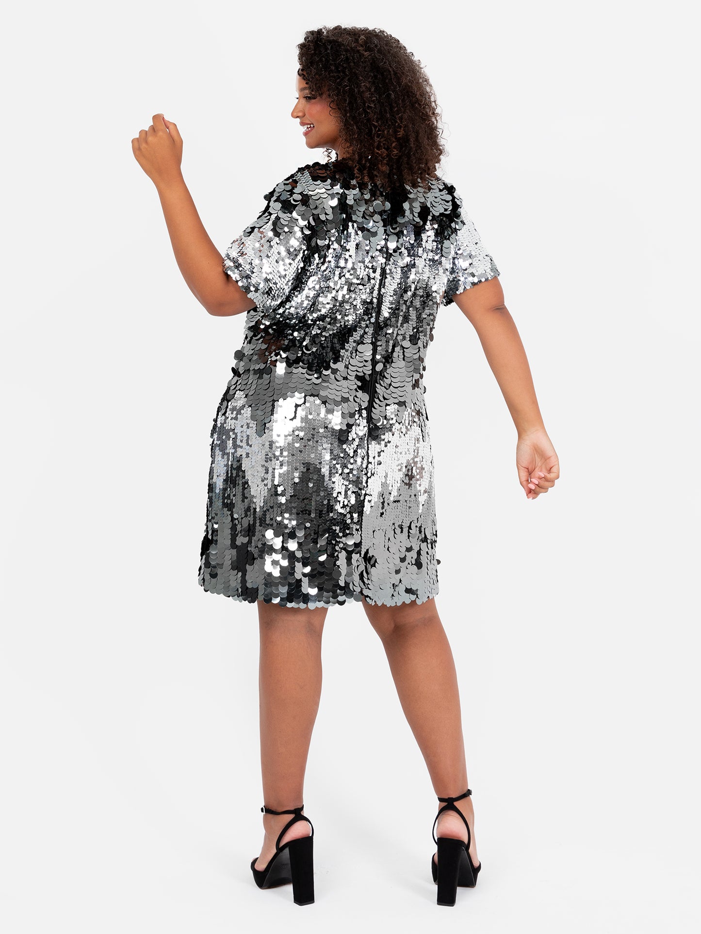 Lovedrobe Sequin T-Shirt Swing Mini Dress