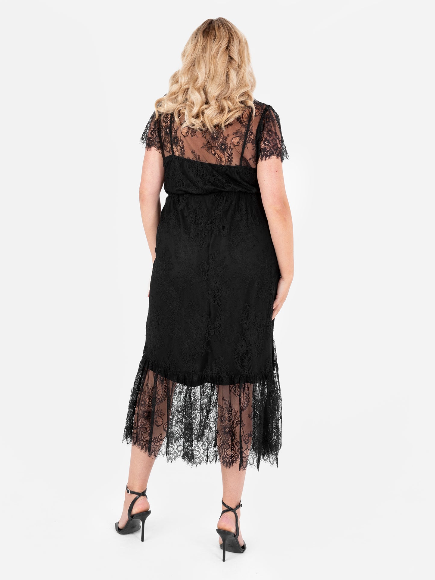 Lovedrobe Black Lace Midaxi Dress