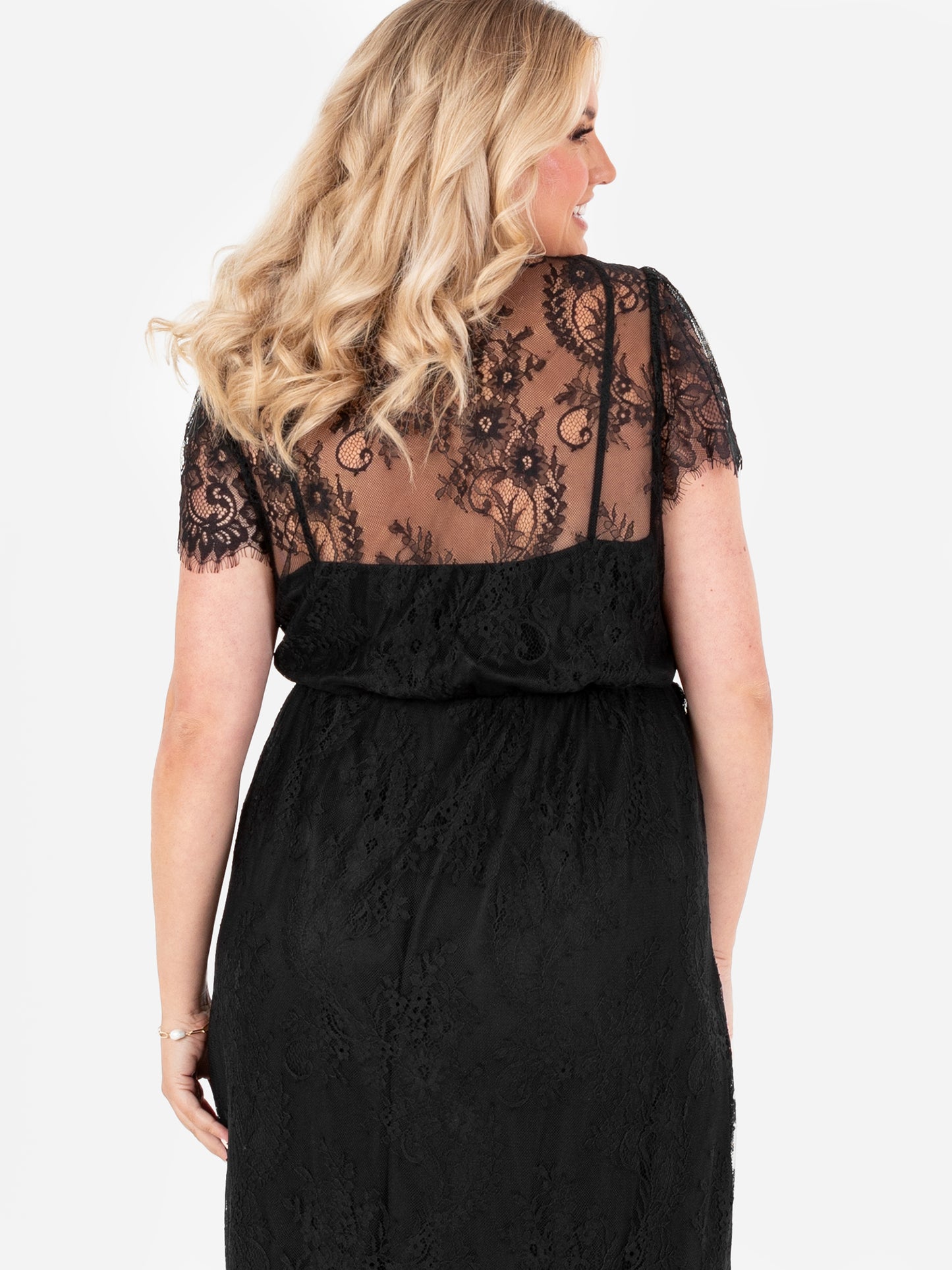 Lovedrobe Black Lace Midaxi Dress
