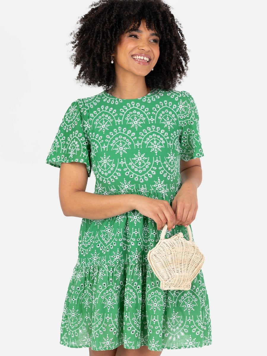 Lovedrobe Angel Sleeve Tie Back Smock Mini Dress