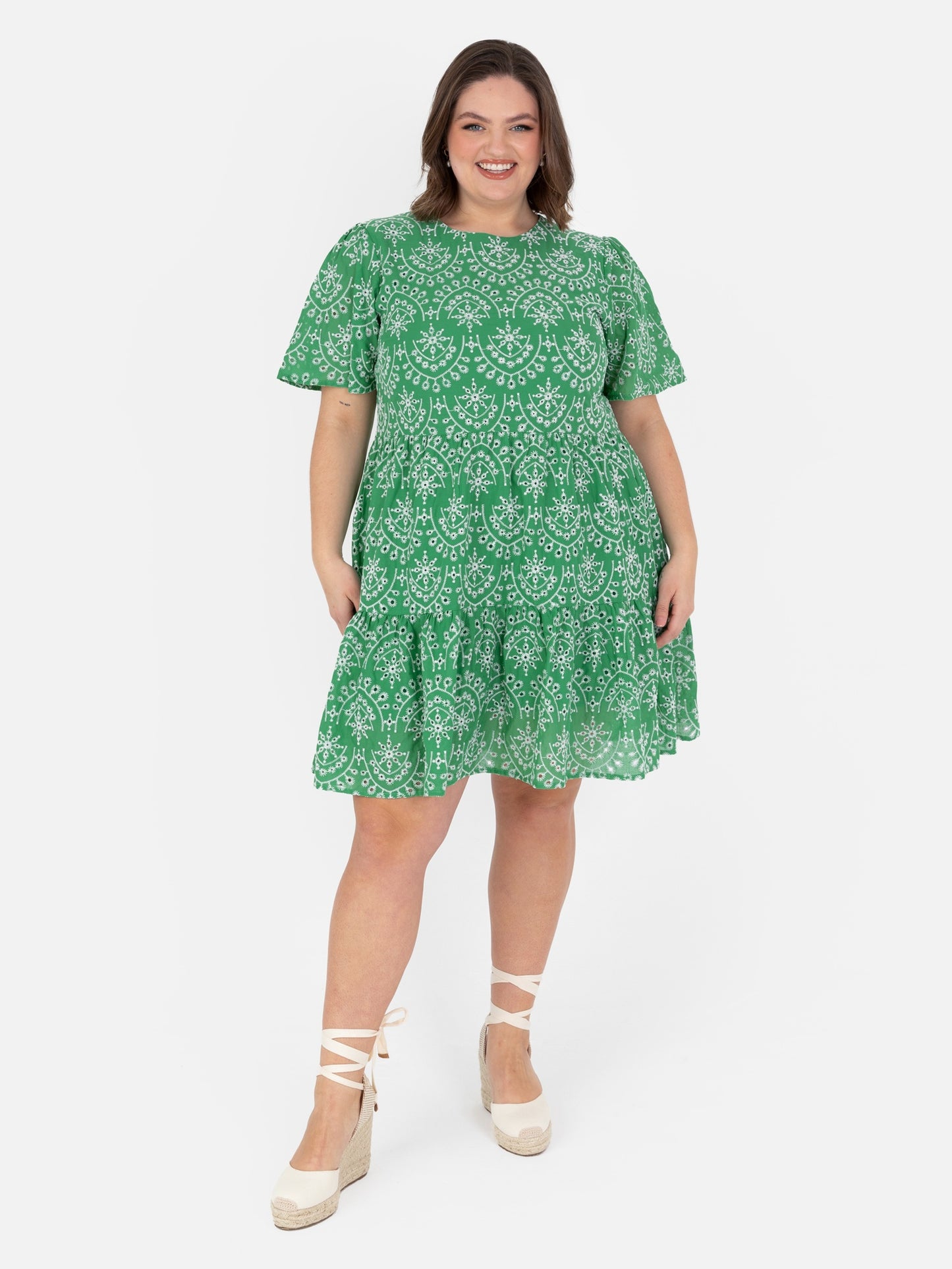 Lovedrobe Angel Sleeve Tie Back Smock Mini Dress