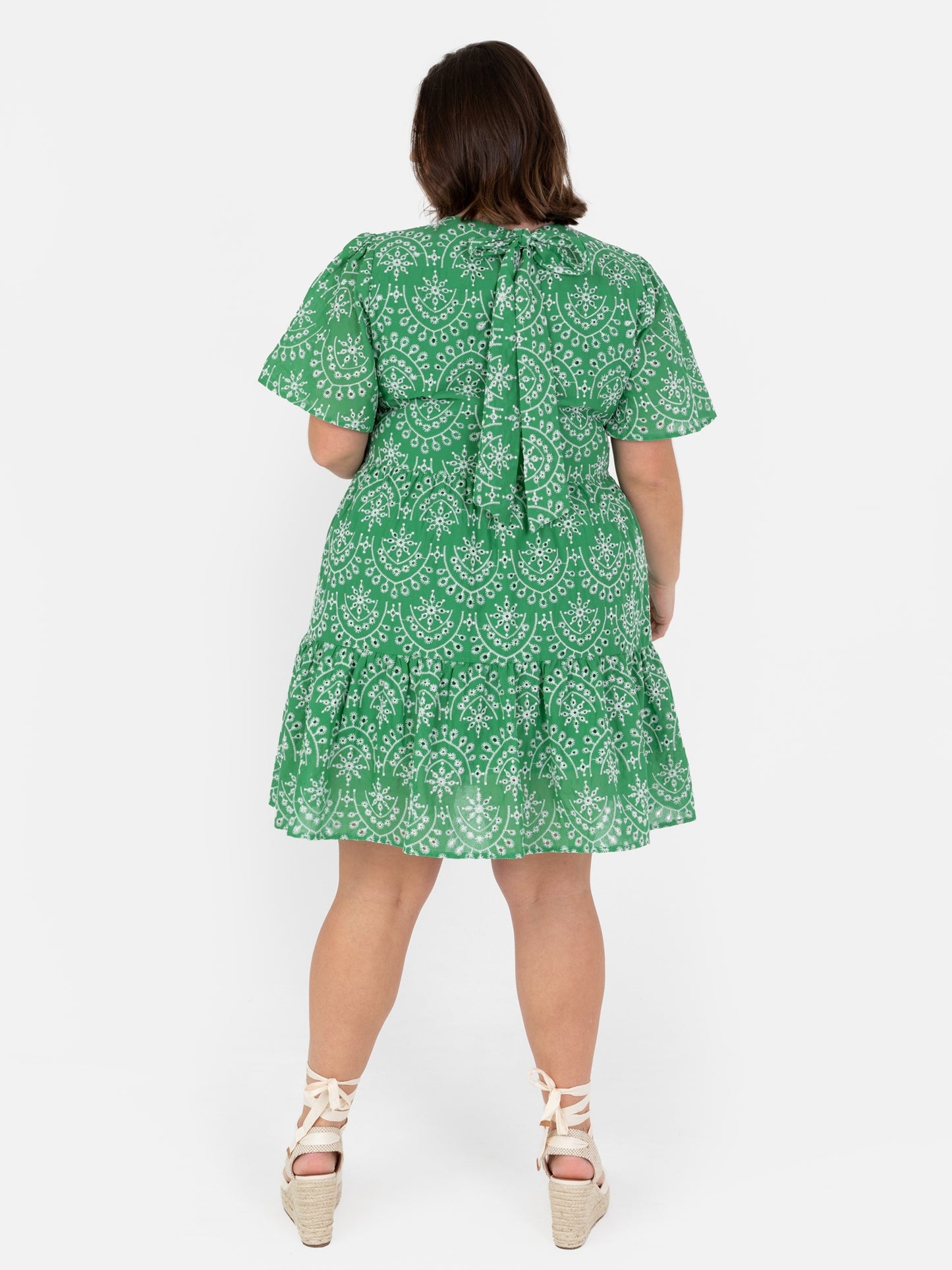 Lovedrobe Angel Sleeve Tie Back Smock Mini Dress