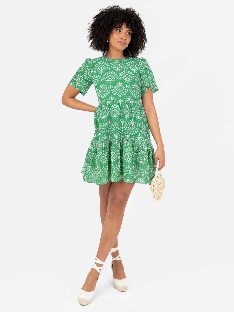 Lovedrobe Angel Sleeve Tie Back Smock Mini Dress