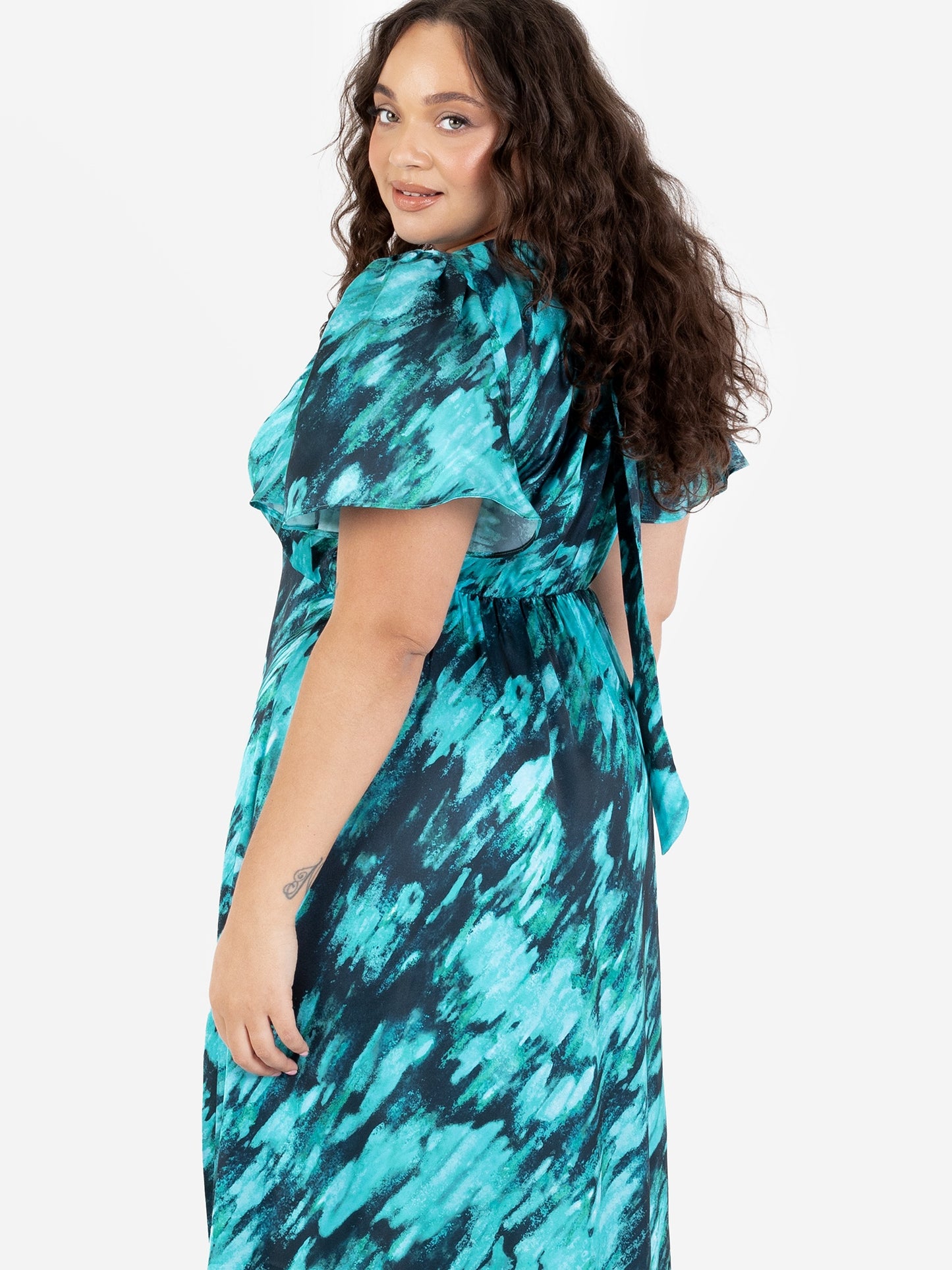 Lovedrobe Marble Effect Short Sleeve Midaxi Dress
