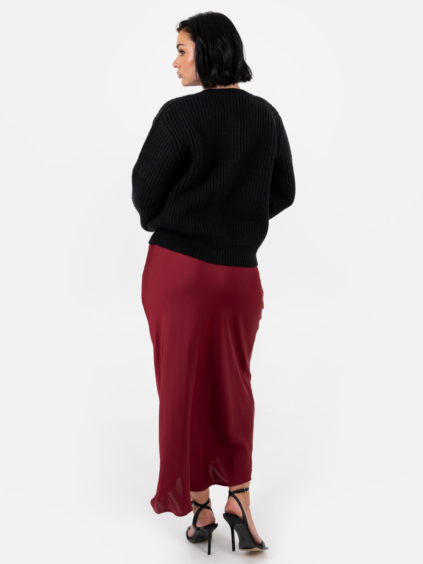 Lovedrobe Bow Button Round Neck Black Cardigan