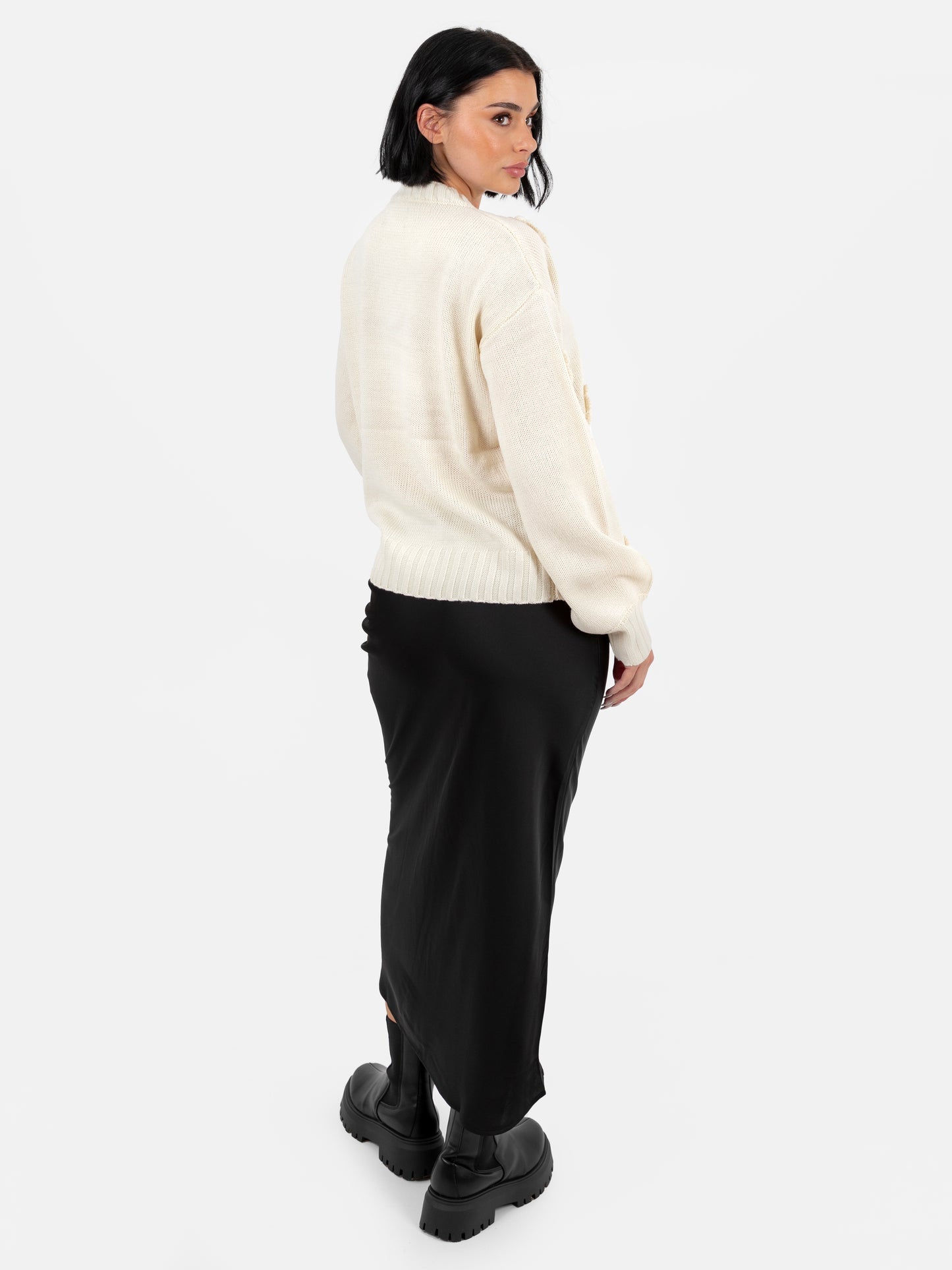 Lovedrobe Cream Floral Applique Jumper