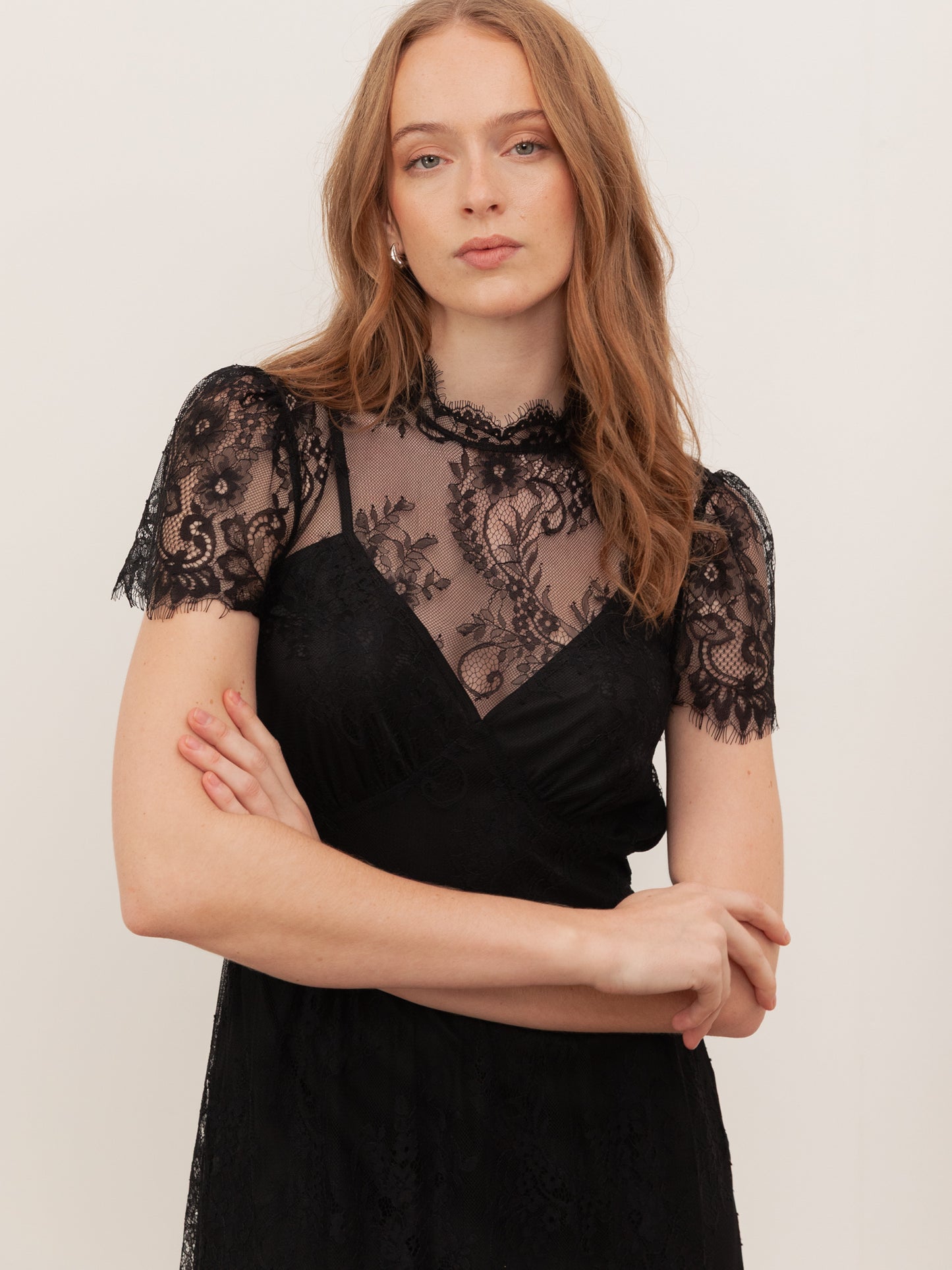 Lovedrobe Black Lace Midaxi Dress
