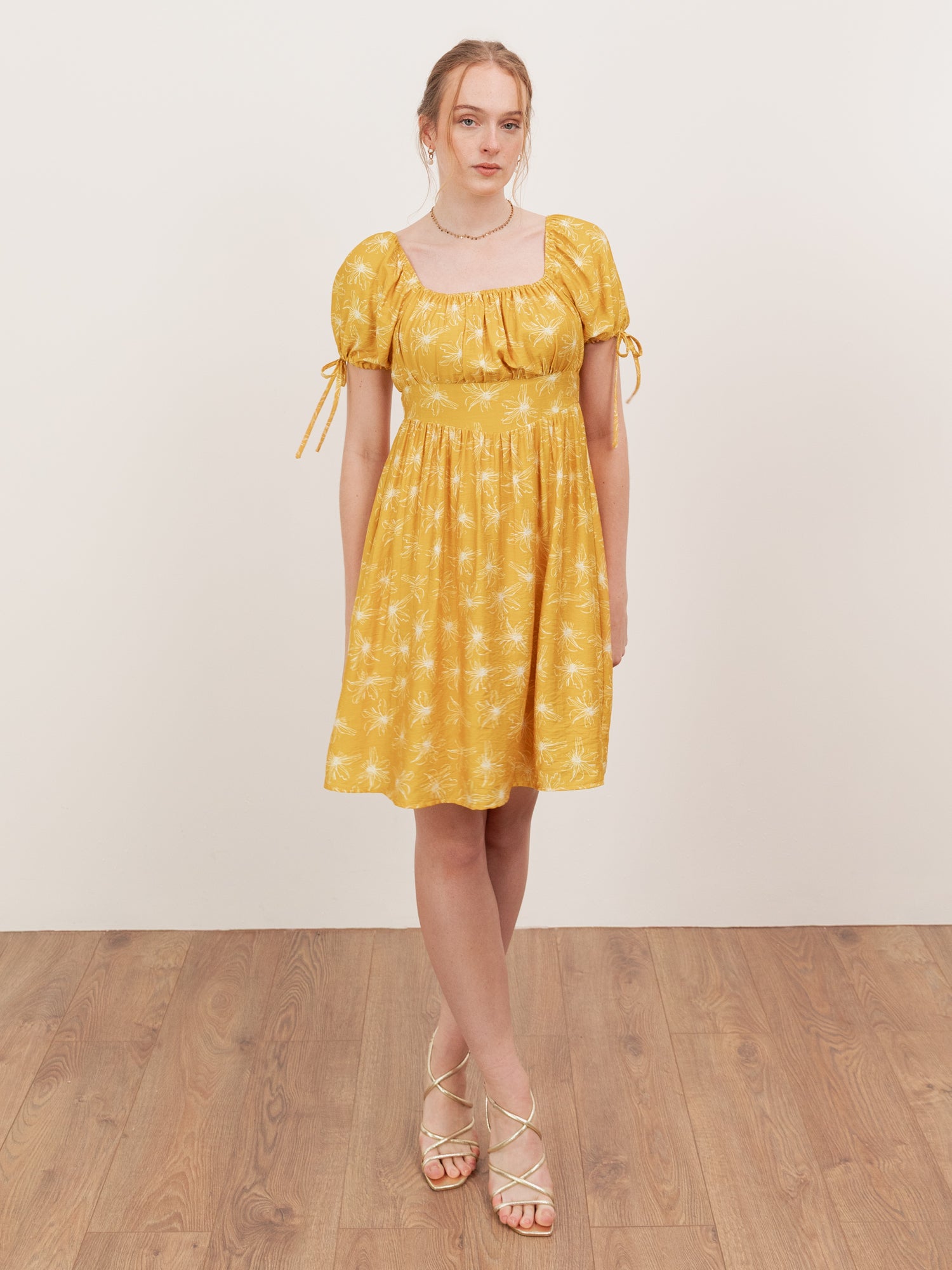 Lovedrobe Floral Elasticated Square Neck Mini Dress