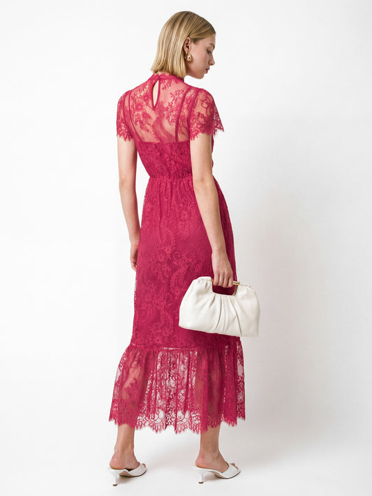 Lovedrobe Hot Pink Lace Midaxi Dress