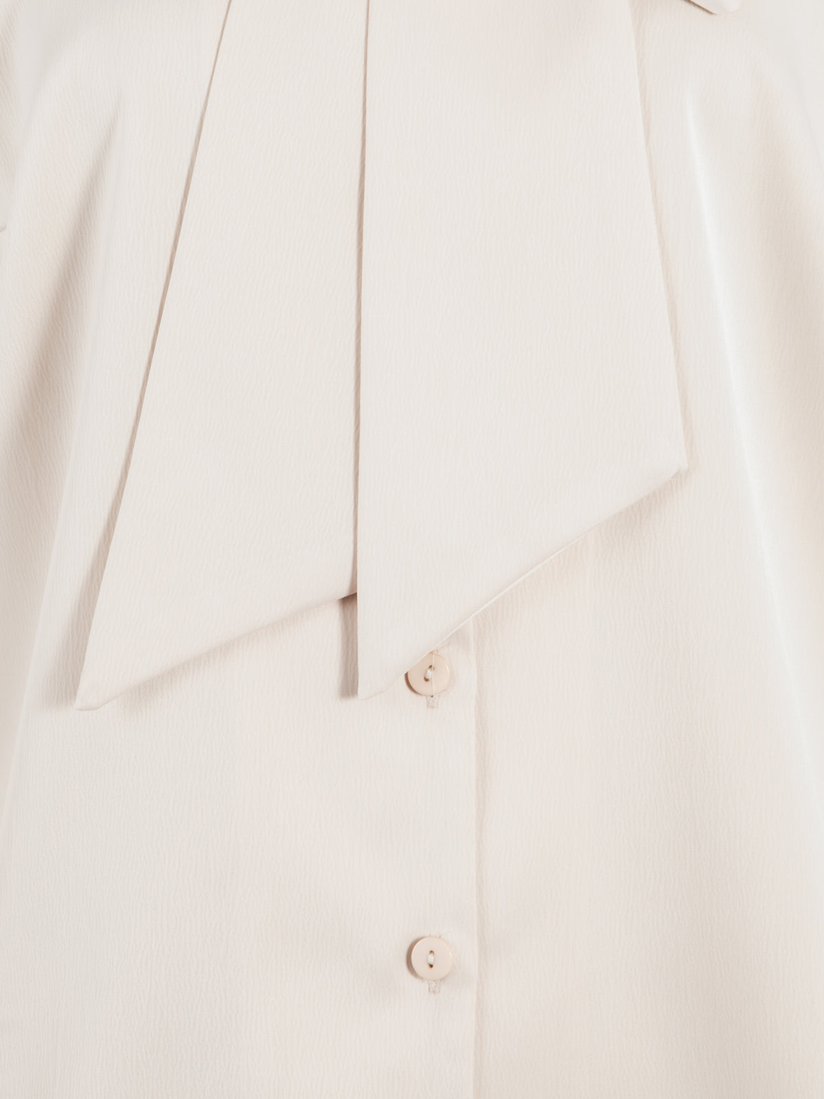 Lovedrobe Champagne Pussybow Collar & Feather Cuffs Satin Blouse
