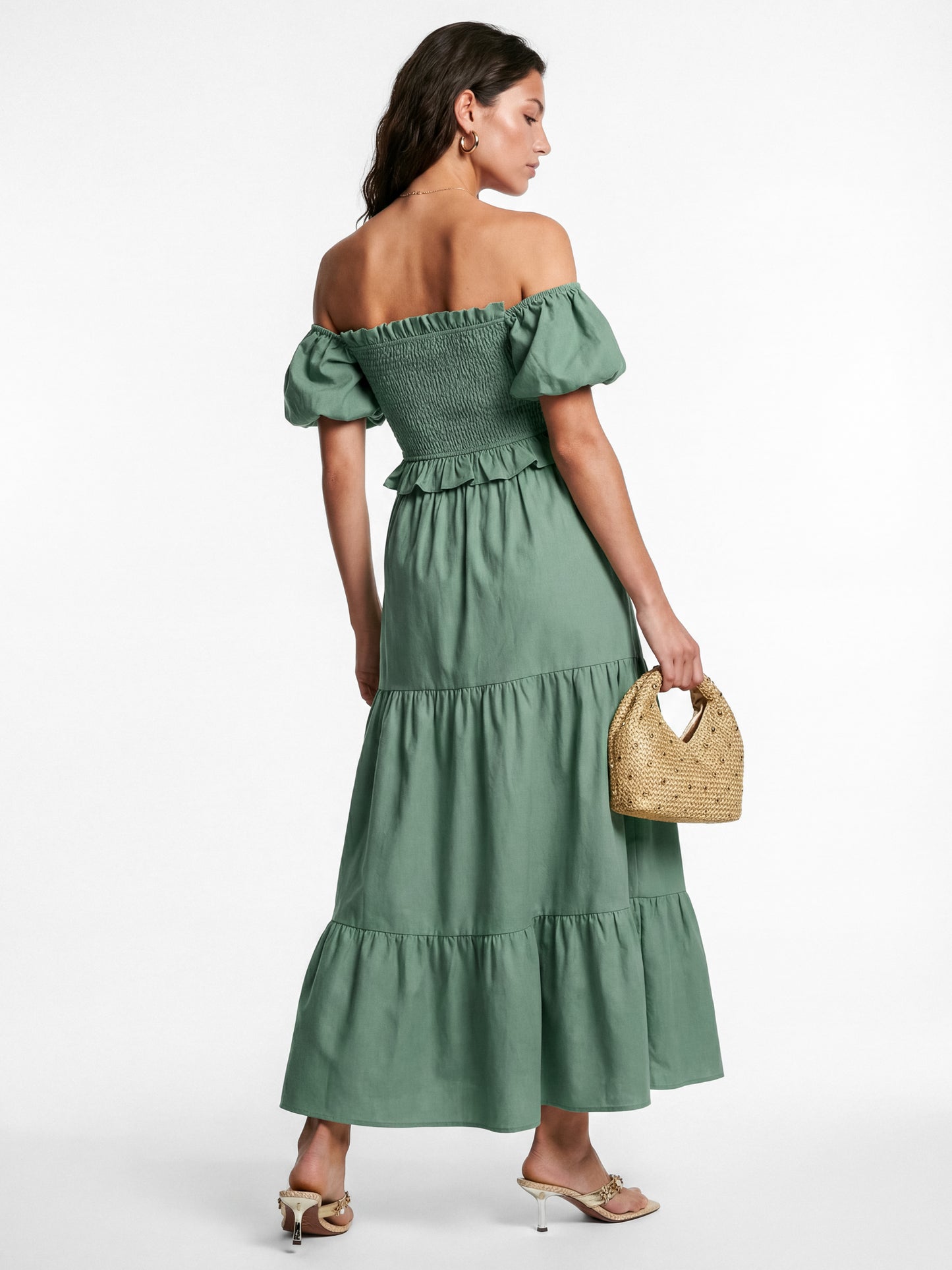 Lovedrobe Sea Green Short Sleeve Shirred Top Co-Ord