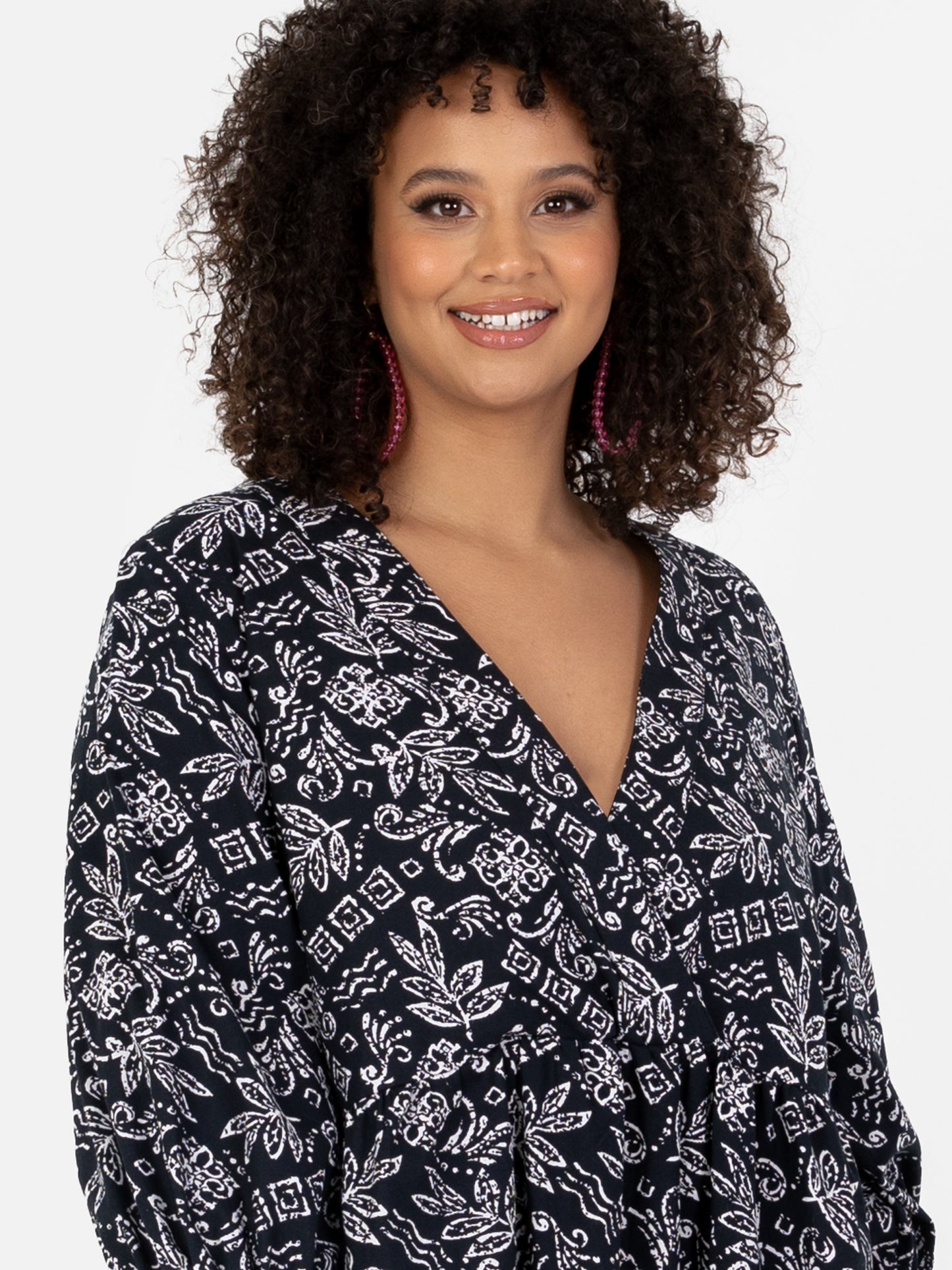 Lovedrobe Monochrome Cotton Mini Smock Dress