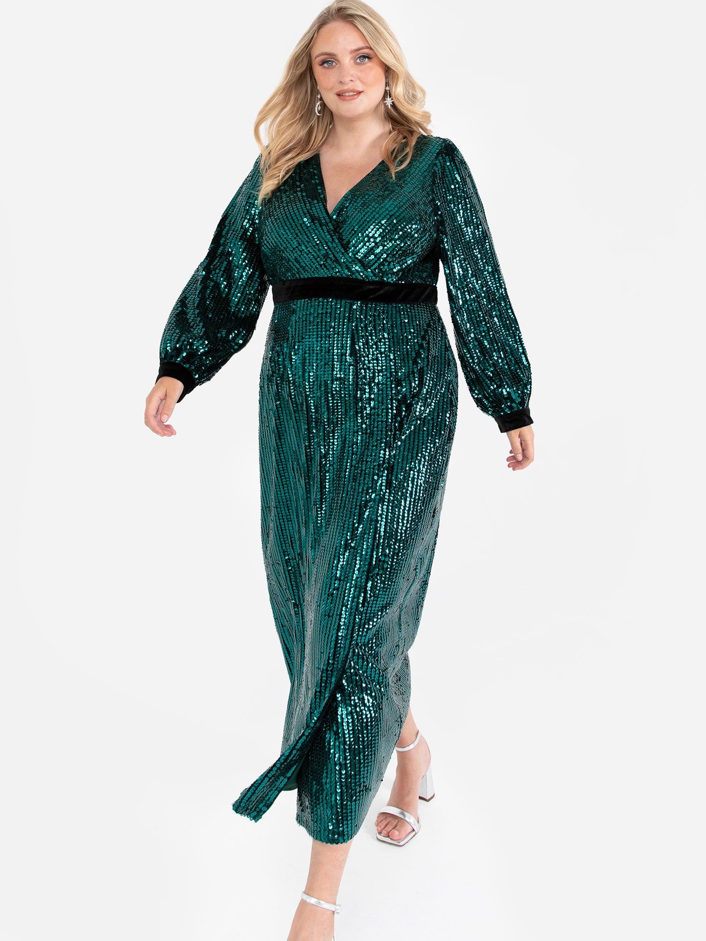Lovedrobe Luxe Fully Embellished Velvet Midi Dress