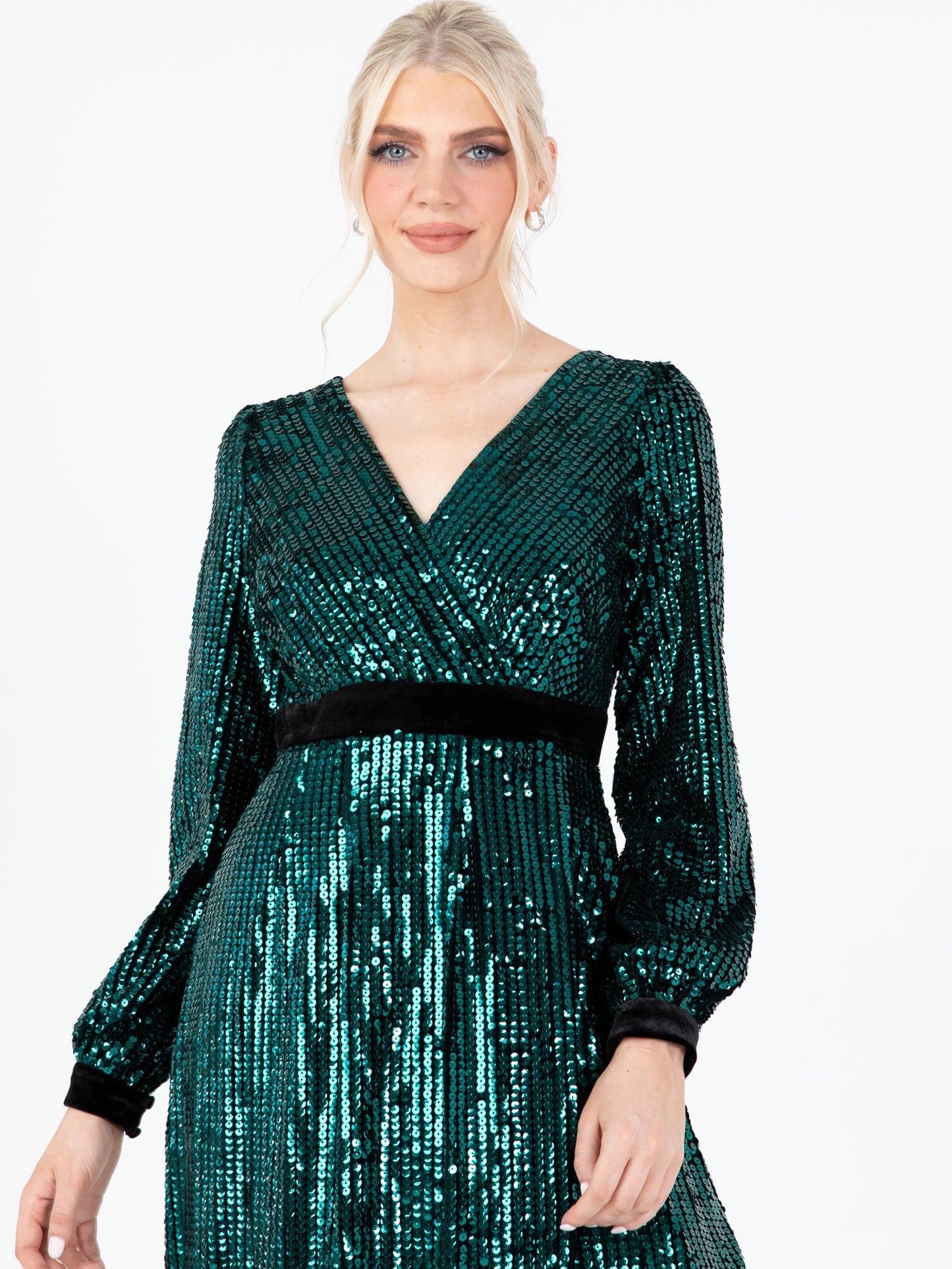 Lovedrobe Luxe Fully Embellished Velvet Midi Dress