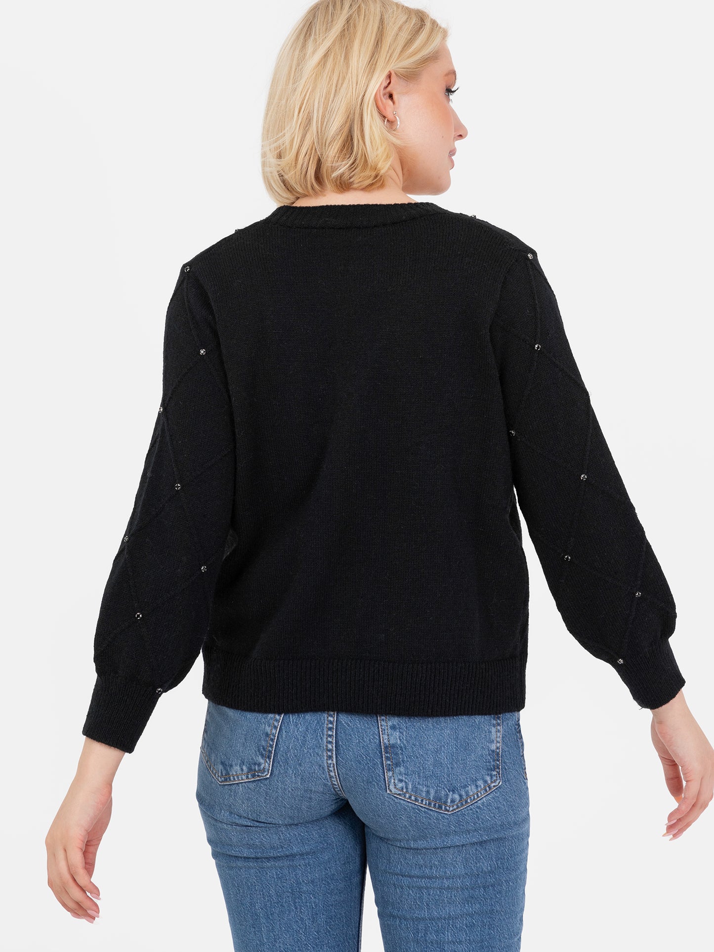 Lovedrobe Black Diamante Cardigan & Crop Top Set