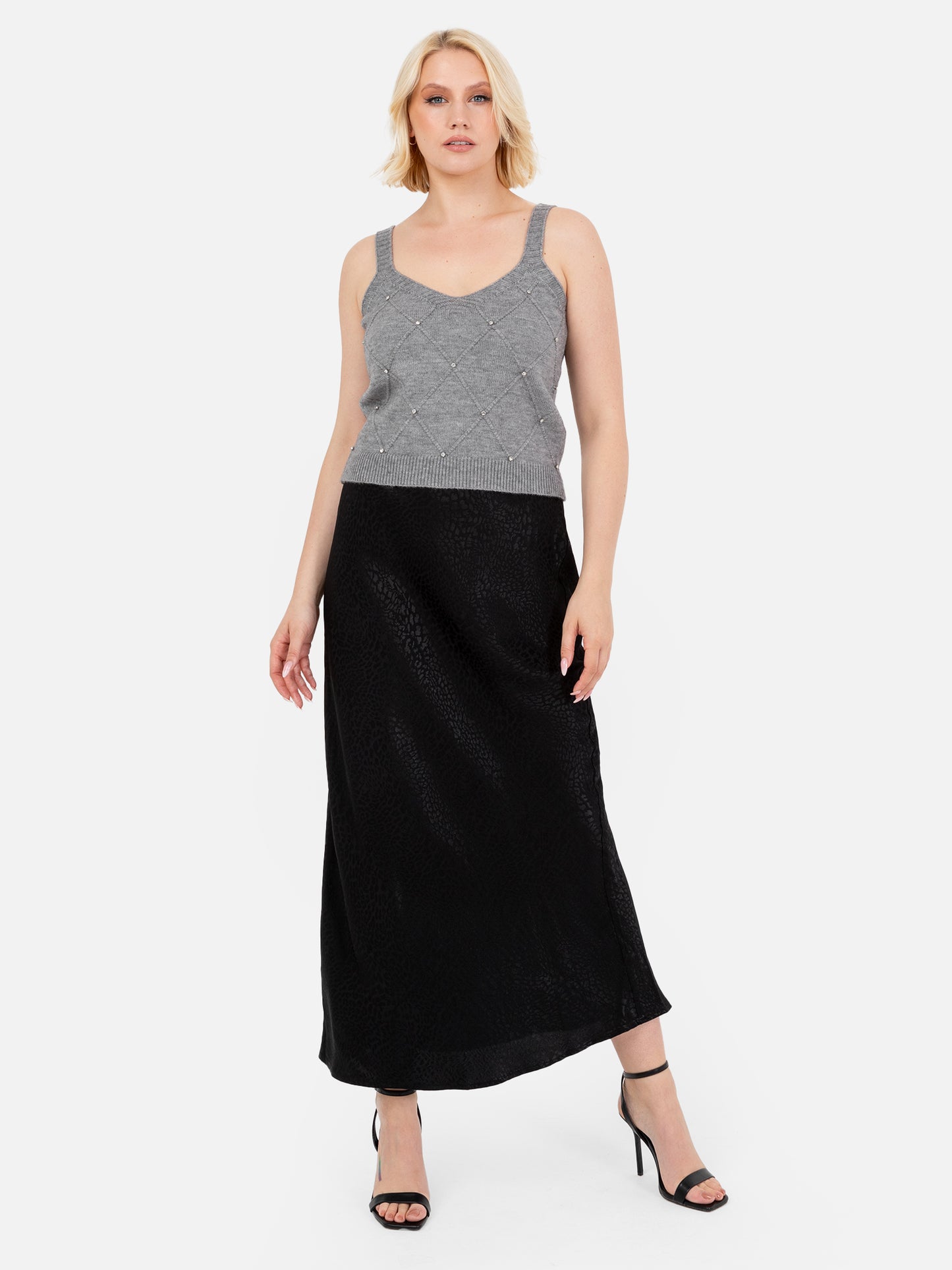 Lovedrobe Diamante Cardigan & Crop Top Set