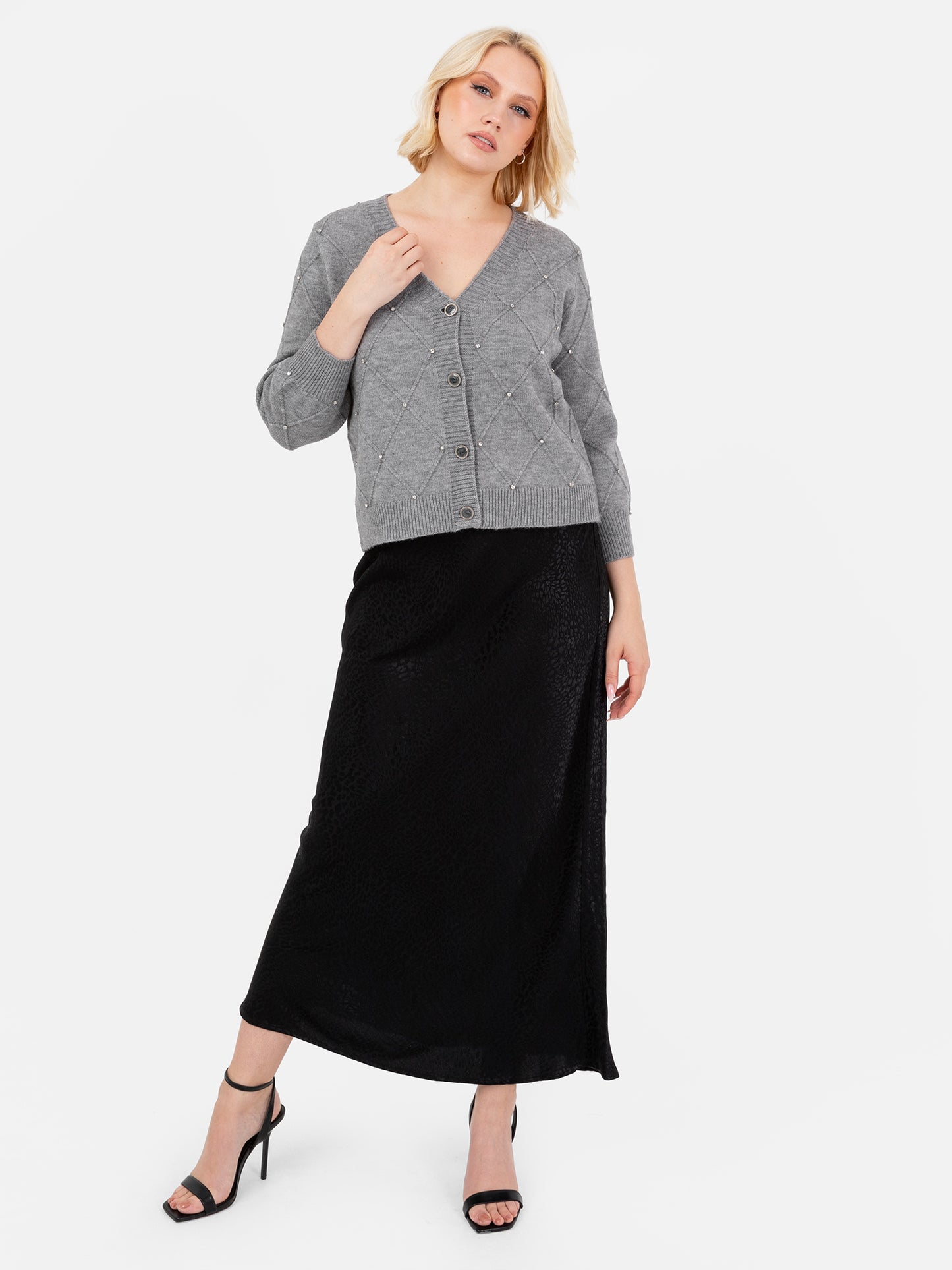 Lovedrobe Diamante Cardigan & Crop Top Set