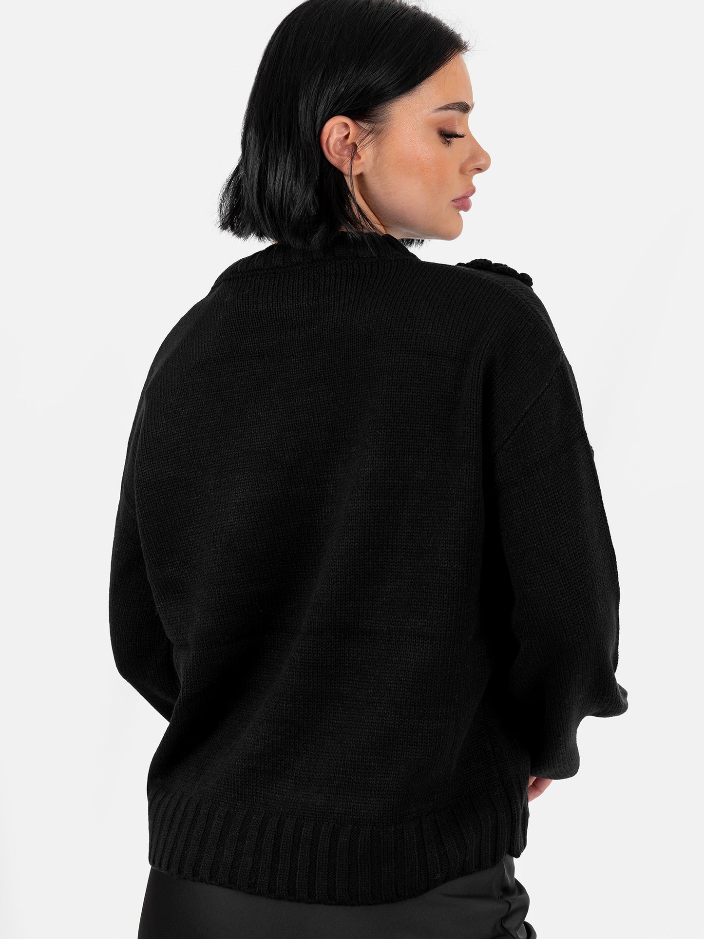 Lovedrobe Black Floral Applique Jumper