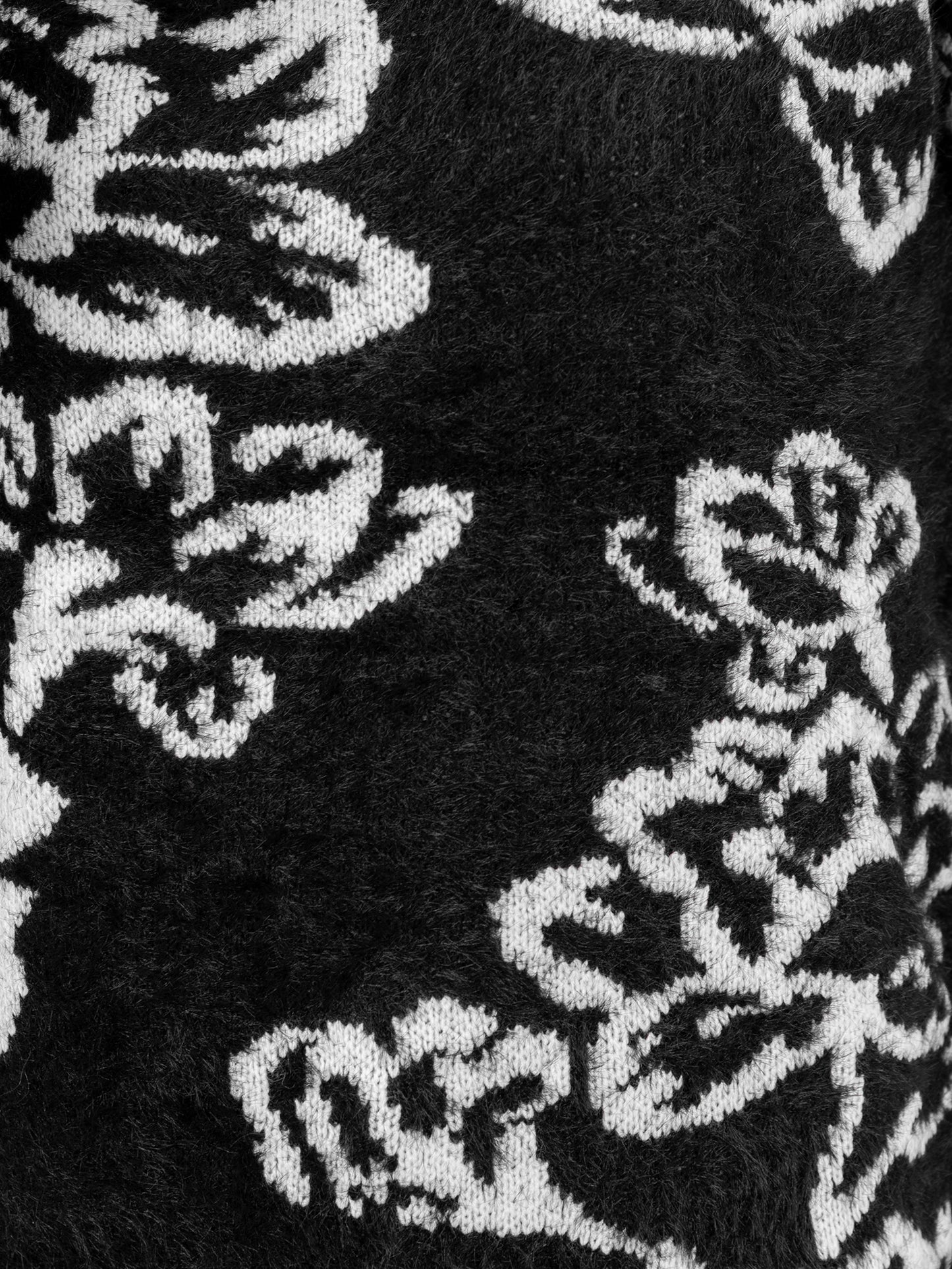 Lovedrobe Black & White Floral Jacquard Jumper