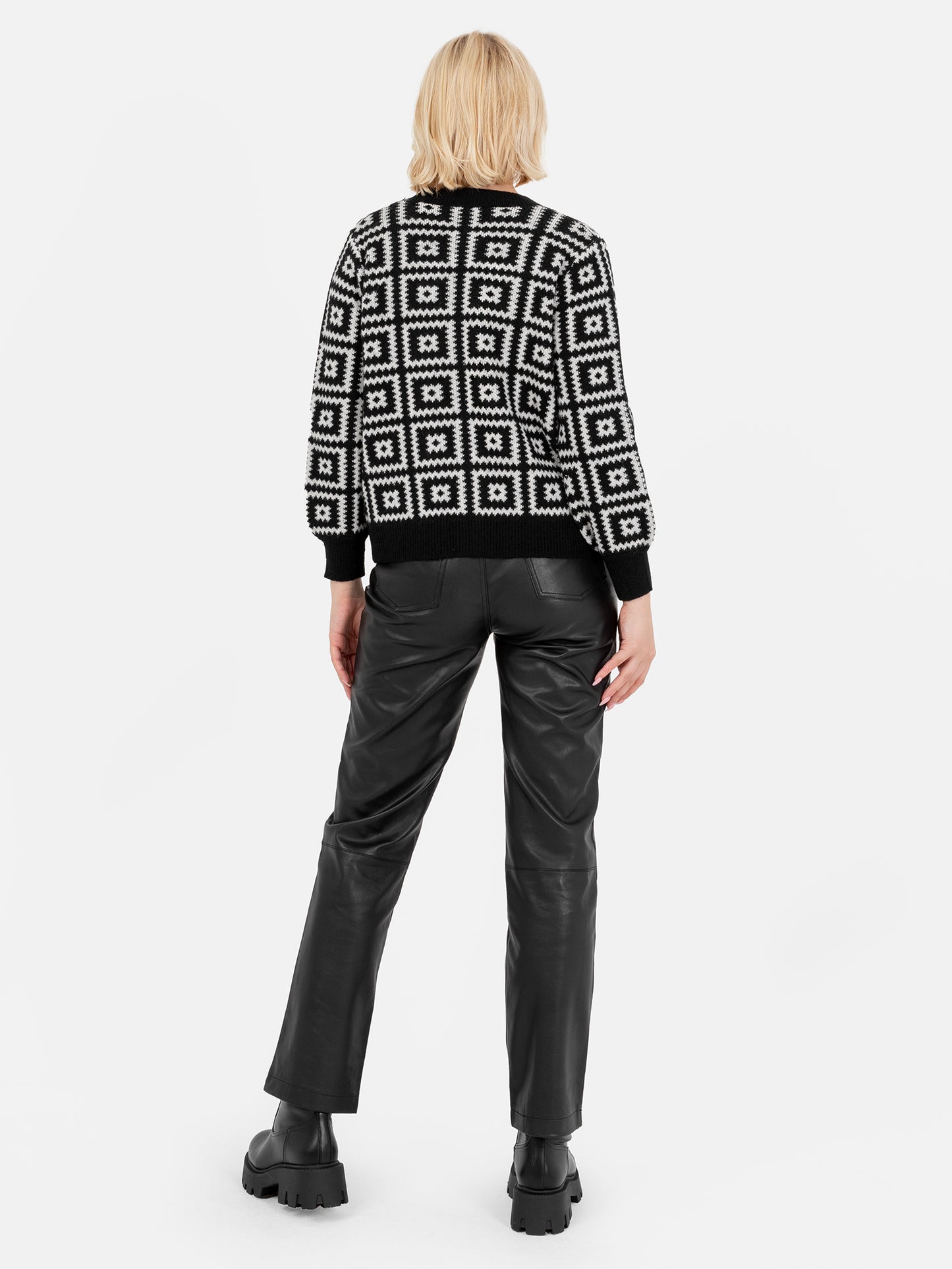 Lovedrobe Monochrome Granny Square Cardigan & Crop Top Set