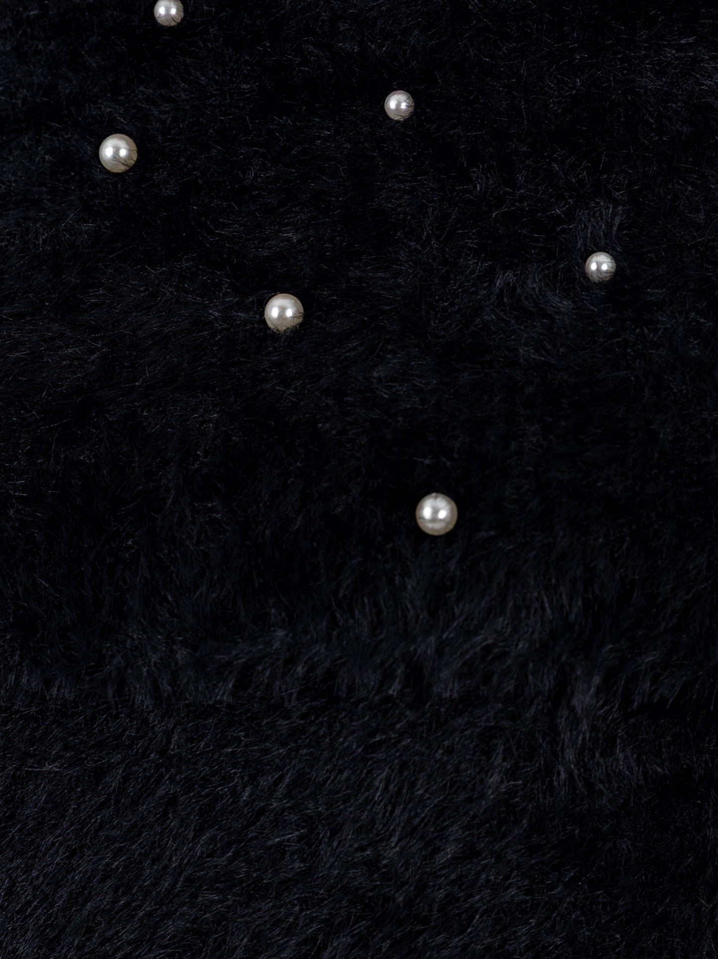 Lovedrobe Pearl Embellished Black Bardot Jumper