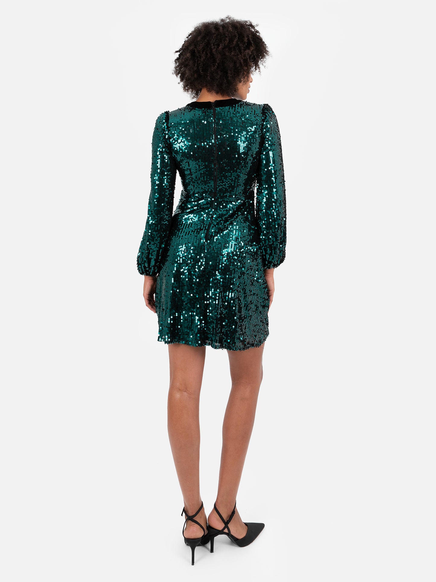 Lovedrobe Fully Embellished Velvet Bow Detail Mini Dress