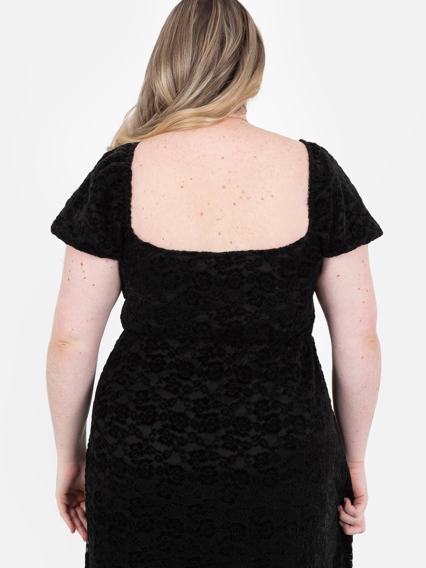 Lovedrobe Black Floral Velvet & Lace Midaxi Dress