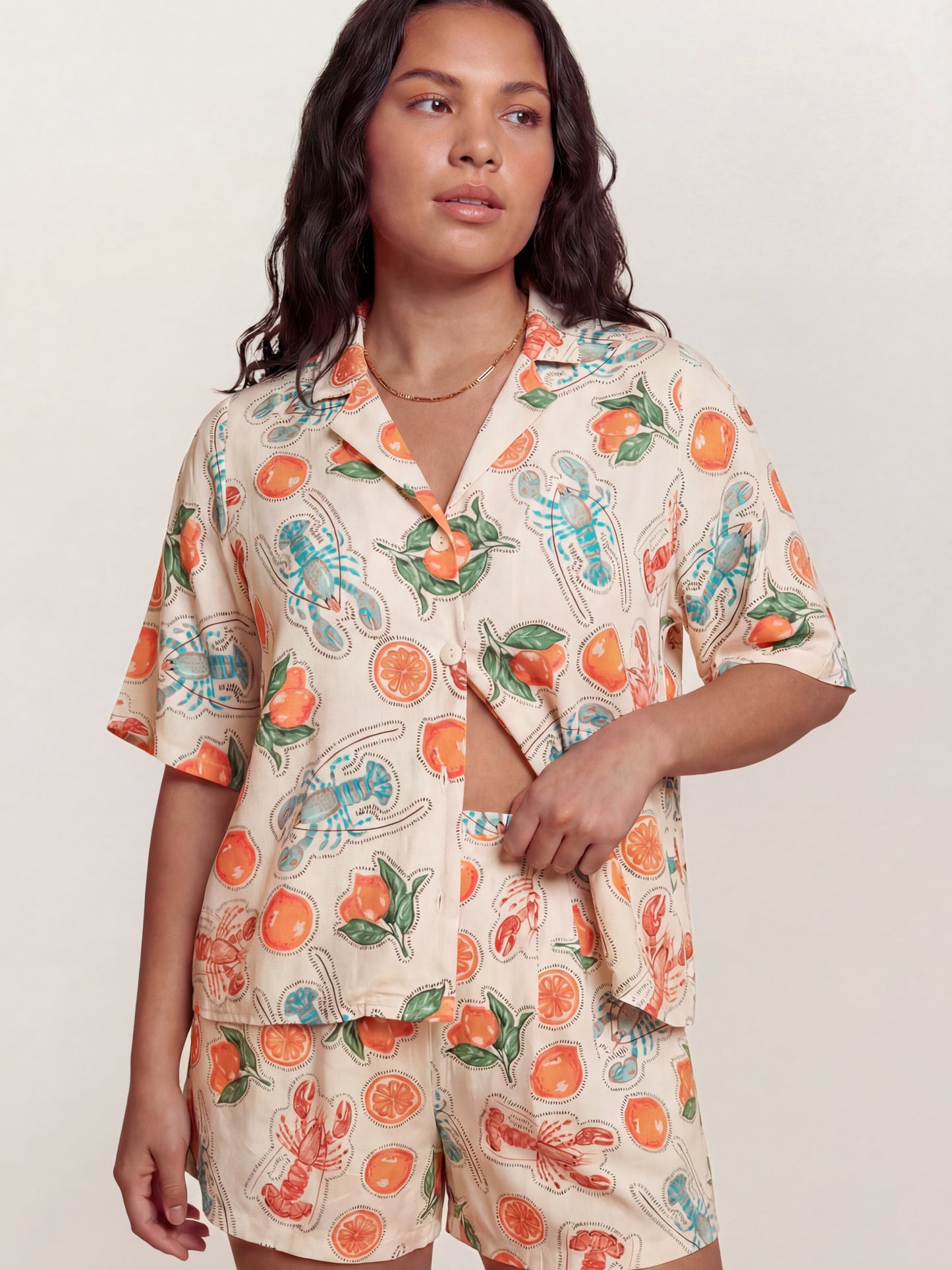 Lovedrobe Lobster & Citrus Print Shirt Co-Ord