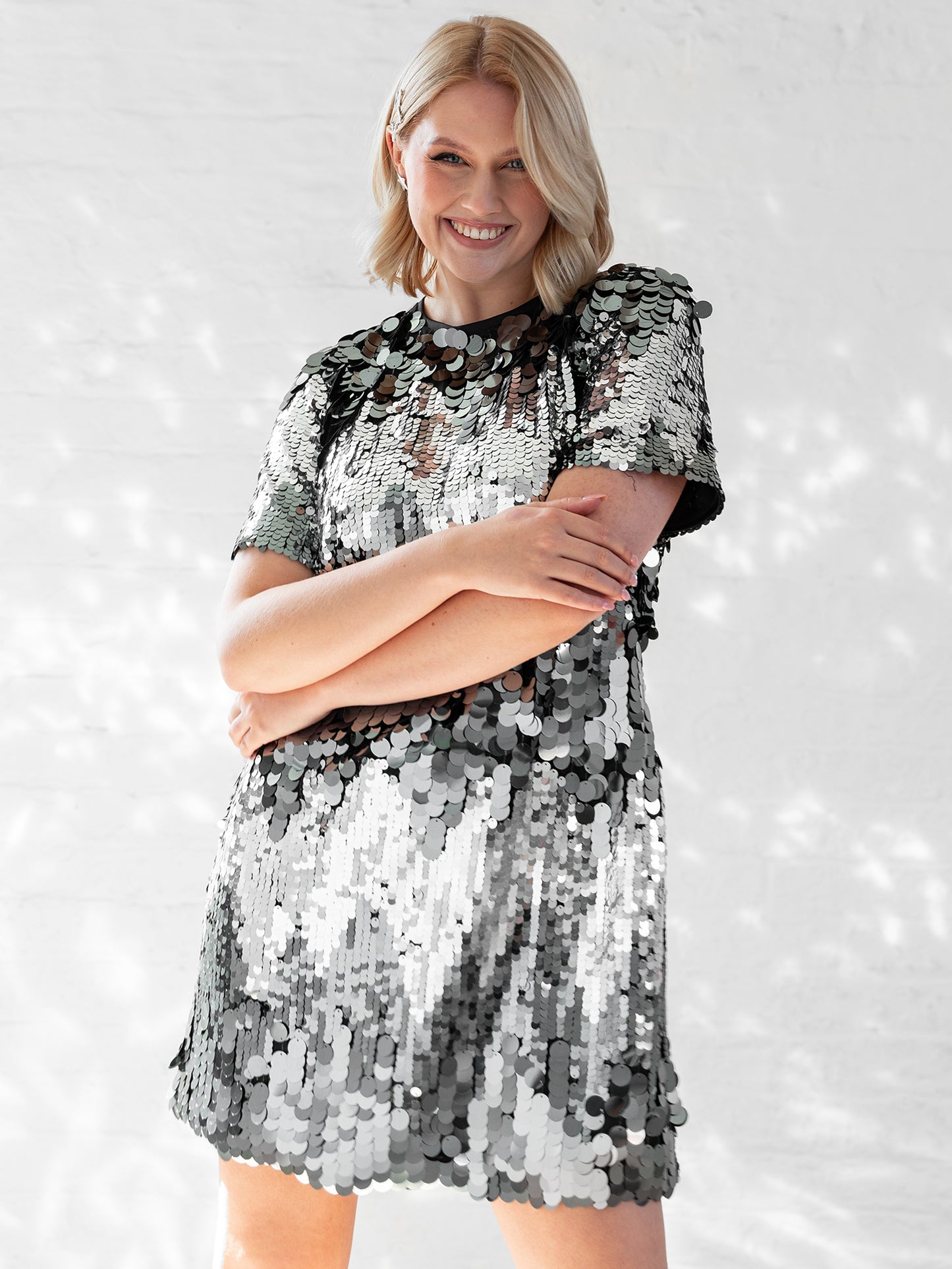 Lovedrobe Sequin T-Shirt Swing Mini Dress