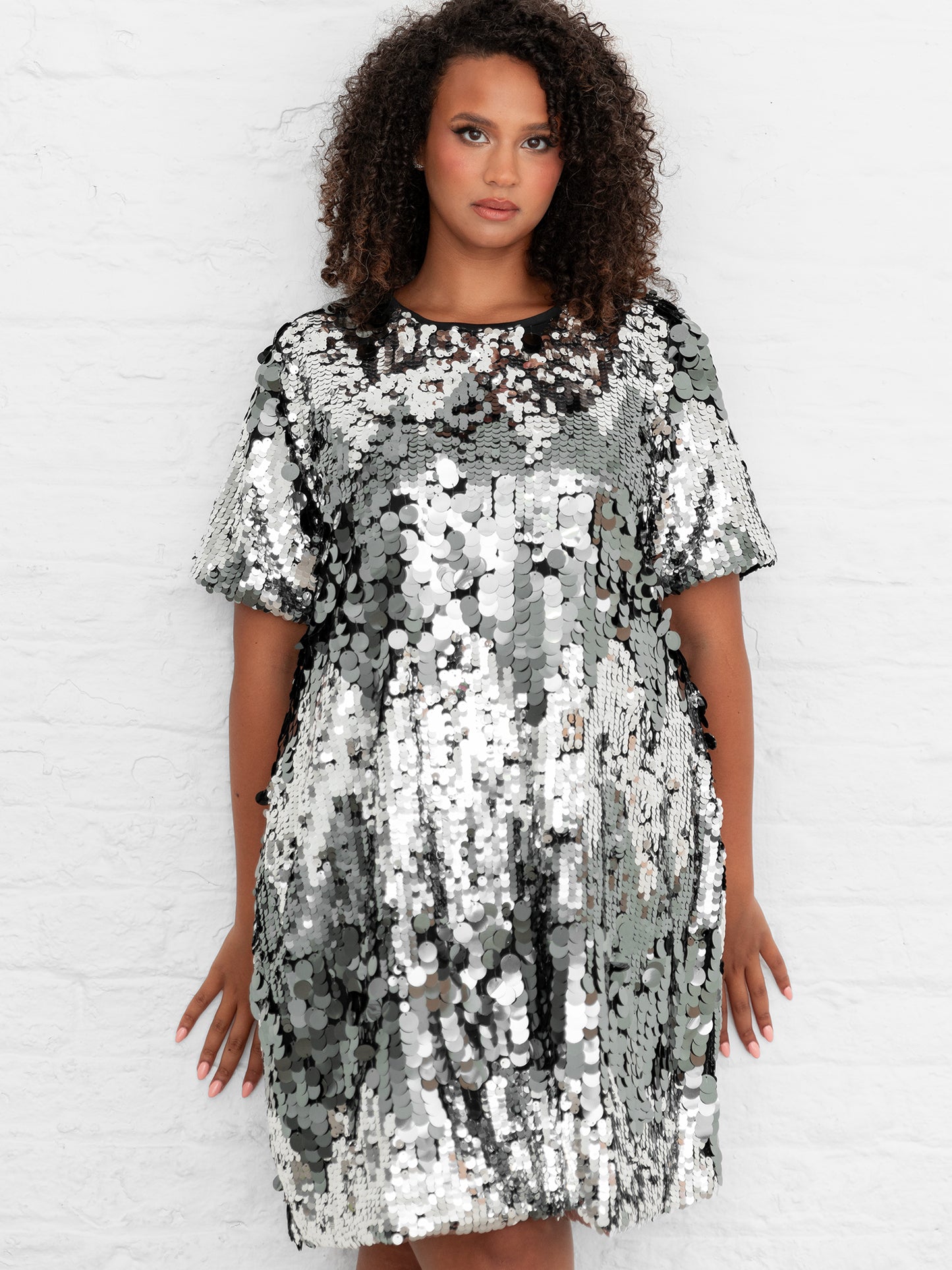 Lovedrobe Sequin T-Shirt Swing Mini Dress