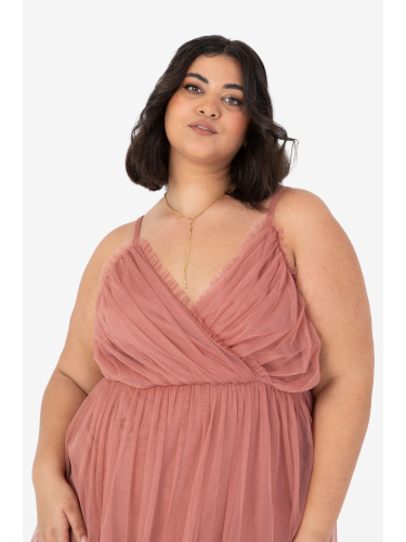 Anaya With Love Curve Dusty Pink Cami Maxi Dress with Frill Detail