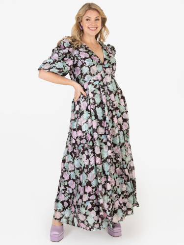 Lovedrobe Luxe Pleated Floral Midaxi Dress