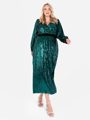 Lovedrobe Luxe Fully Embellished Velvet Midi Dress