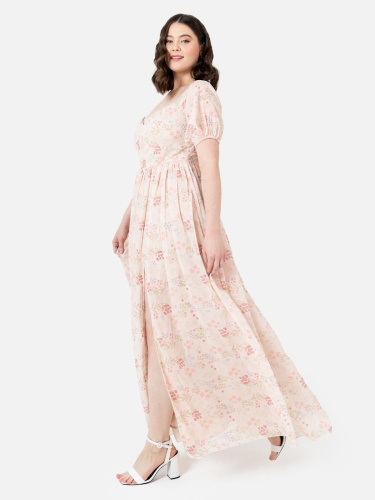Anaya With Love Recycled Floral Sweetheart Maxi Dress With Thigh Split